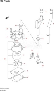15001F-980001 (2009) 150hp E01 E40-Gen. Export 1 - Costa Rica (DF150TK9  DF150WTK9) DF150 drawing WATER PUMP