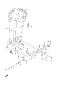 DF 25 V-Twin drawing Drive Shaft Housing