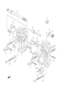 DF 9.9 drawing Clamp Bracket Power Tilt/Tiller Handle