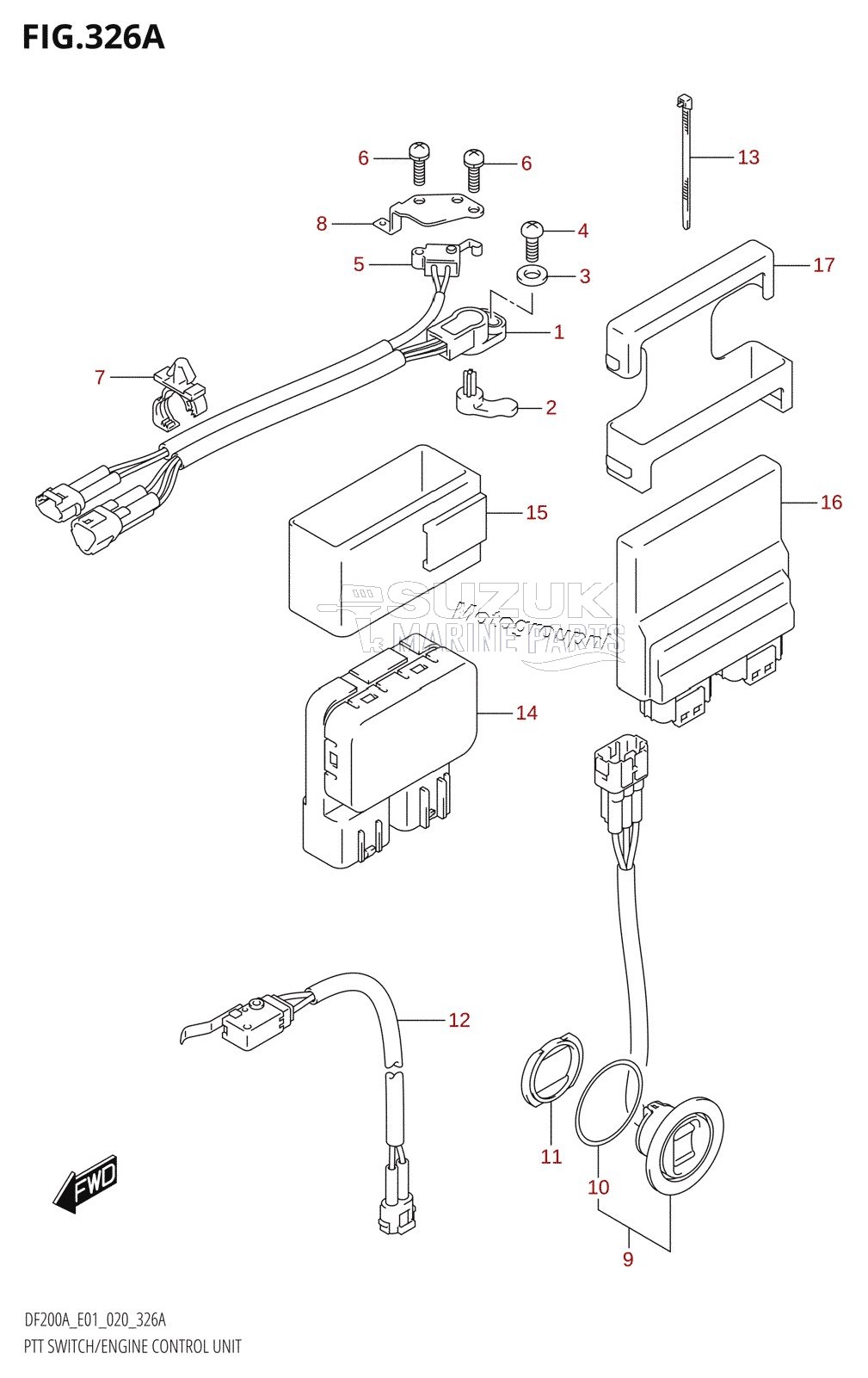 PTT SWITCH /​ ENGINE CONTROL UNIT (DF200AT,DF200AZ)