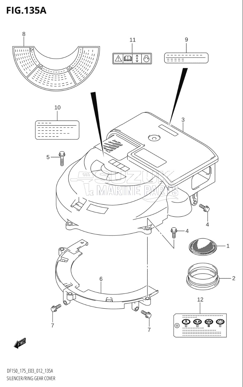 SILENCER / RING GEAR COVER (DF150T:E03)