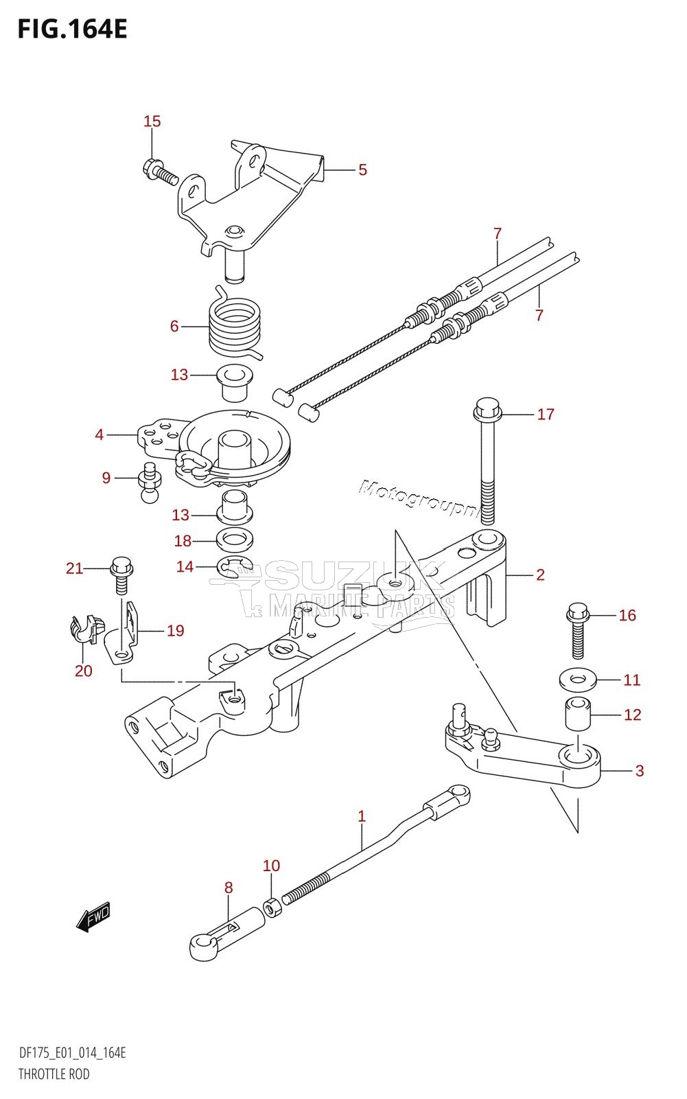 THROTTLE ROD (DF175T:E01)