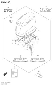 15003Z-040001 (2020) 150hp E01 E40-Gen. Export 1 - Costa Rica (DF150AZ) DF150AZ drawing ENGINE COVER (DF175AT:E40,DF175AZ:E40)