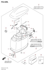 DF200 From 20002F-710001 (E01 E40)  2017 drawing ENGINE COVER (DF250T:E40,DF250Z:E40)