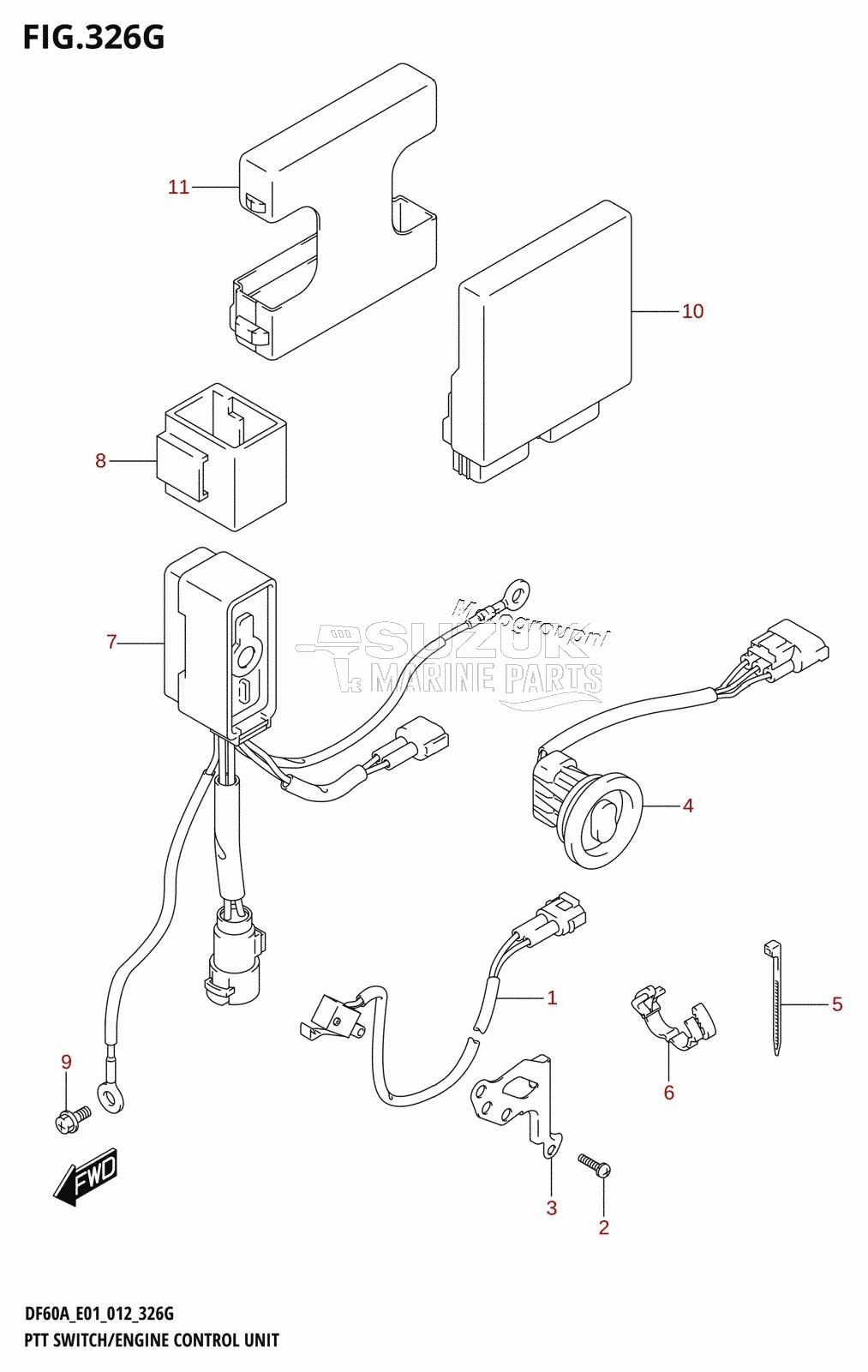 PTT SWITCH /​ ENGINE CONTROL UNIT (DF60A:E40)