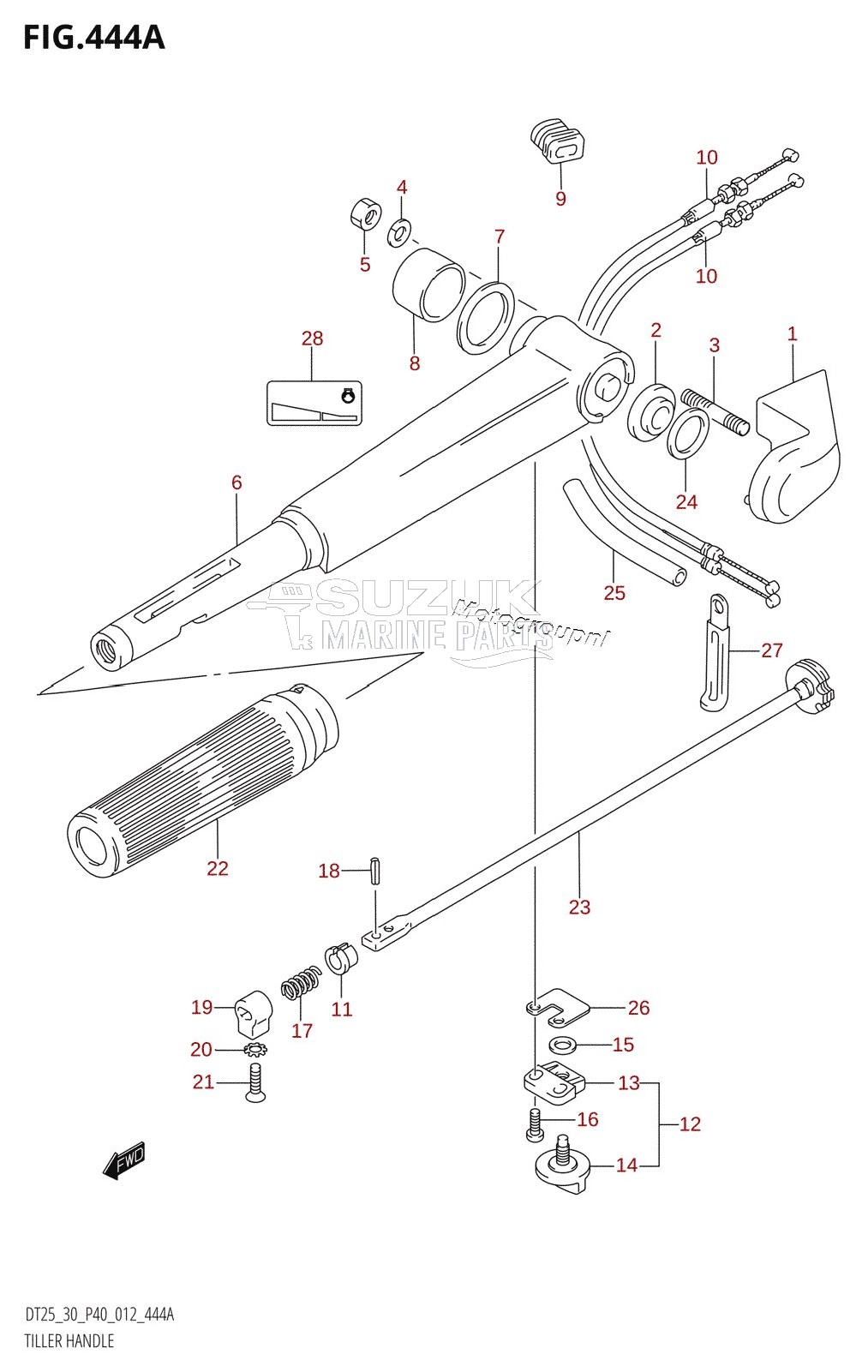 TILLER HANDLE (DT25K:P36)