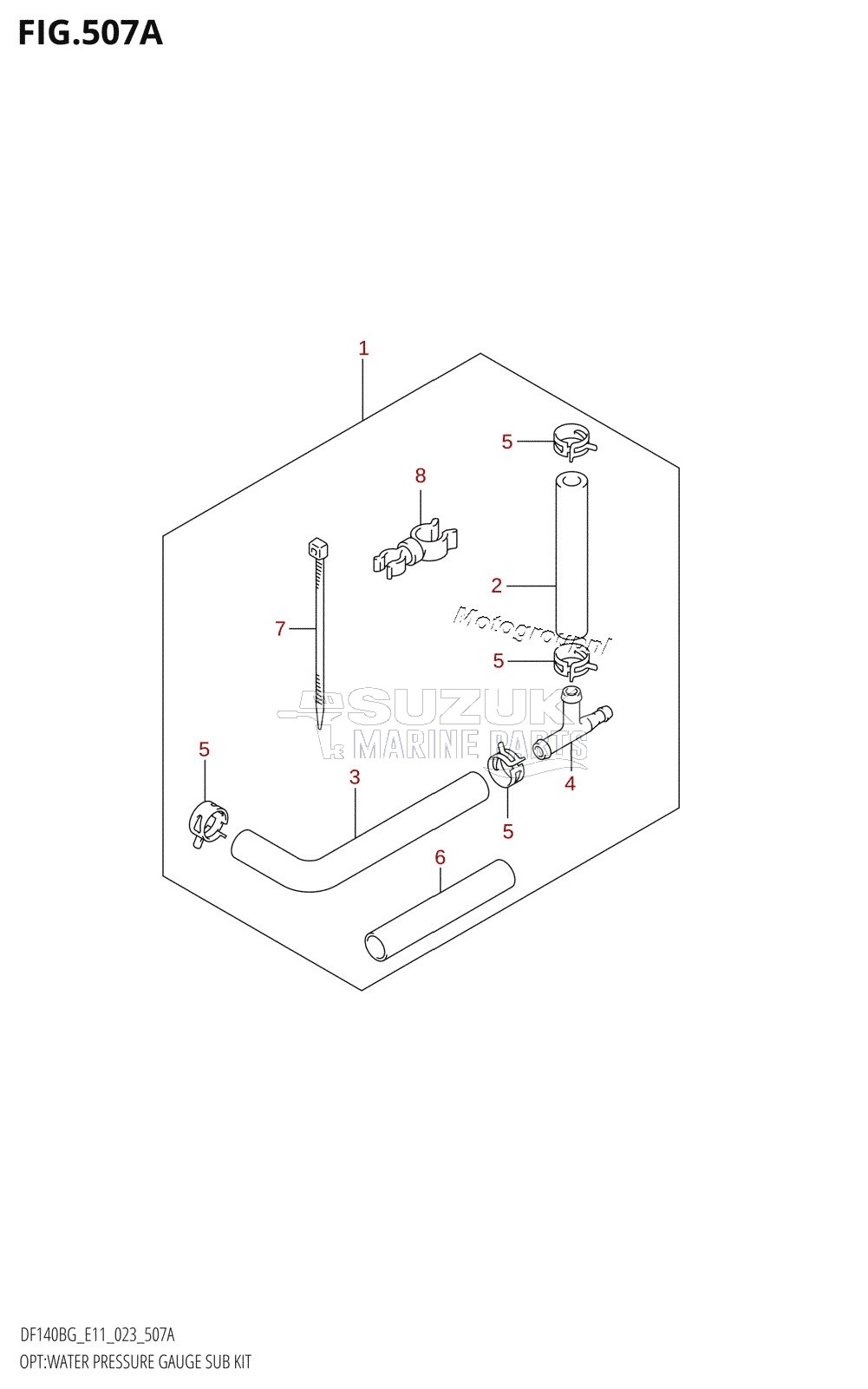 OPT:WATER PRESSURE GAUGE SUB KIT (DF115BG,DF115BZG)