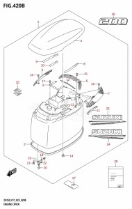 DF225T From 22503F-340001 (E11 E40)  2023 drawing ENGINE COVER ((DF200T,DF200Z):021)