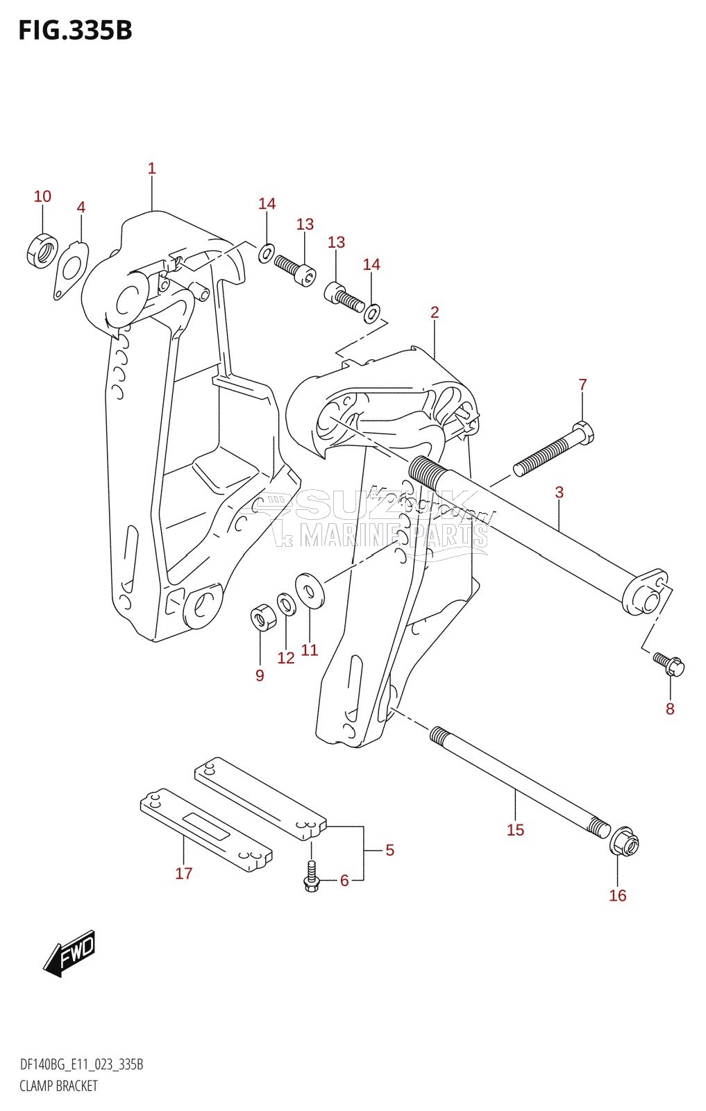 CLAMP BRACKET (DF140BG,DF140BZG)