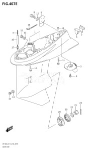 10003F-810001 (2018) 100hp E11-Gen. Export 2 (DF100AT) DF100A drawing GEAR CASE (DF115AZ:E40,DF140AZ:E40)