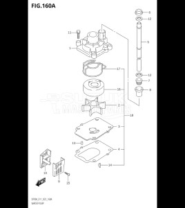 10004F-240001 (2022) 100hp E01 E40-Gen. Export 1 - Costa Rica (DF100BT  DF140Z) DF100B drawing WATER PUMP