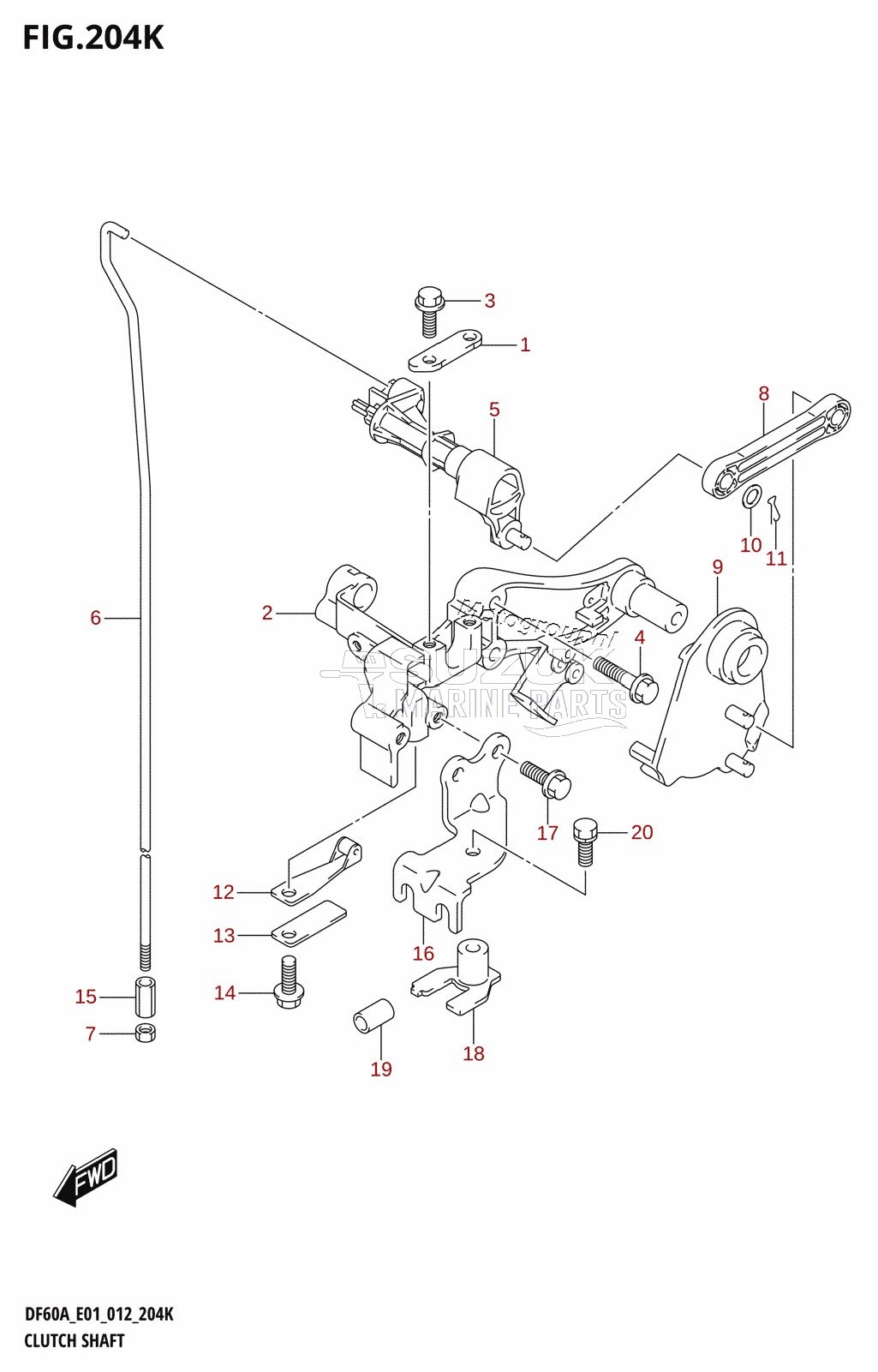 CLUTCH SHAFT (DF60ATH:E01)