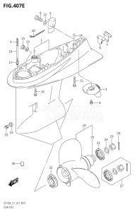 10003F-140001 (2021) 100hp E01-Gen. Export 1 (DF100AT) DF100A drawing GEAR CASE (DF115AZ:E11,DF140AZ:E11)