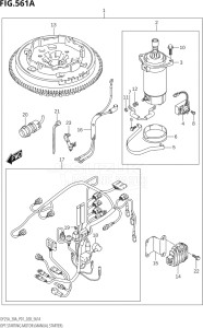 03003F-040001 (2020) 30hp P01 P40-Gen. Export 1 (DF30A  DF30AQ  DF30AR  DF30AT  DF30ATH) DF30A drawing OPT:STARTING MOTOR (MANUAL STARTER) (M-STARTER)