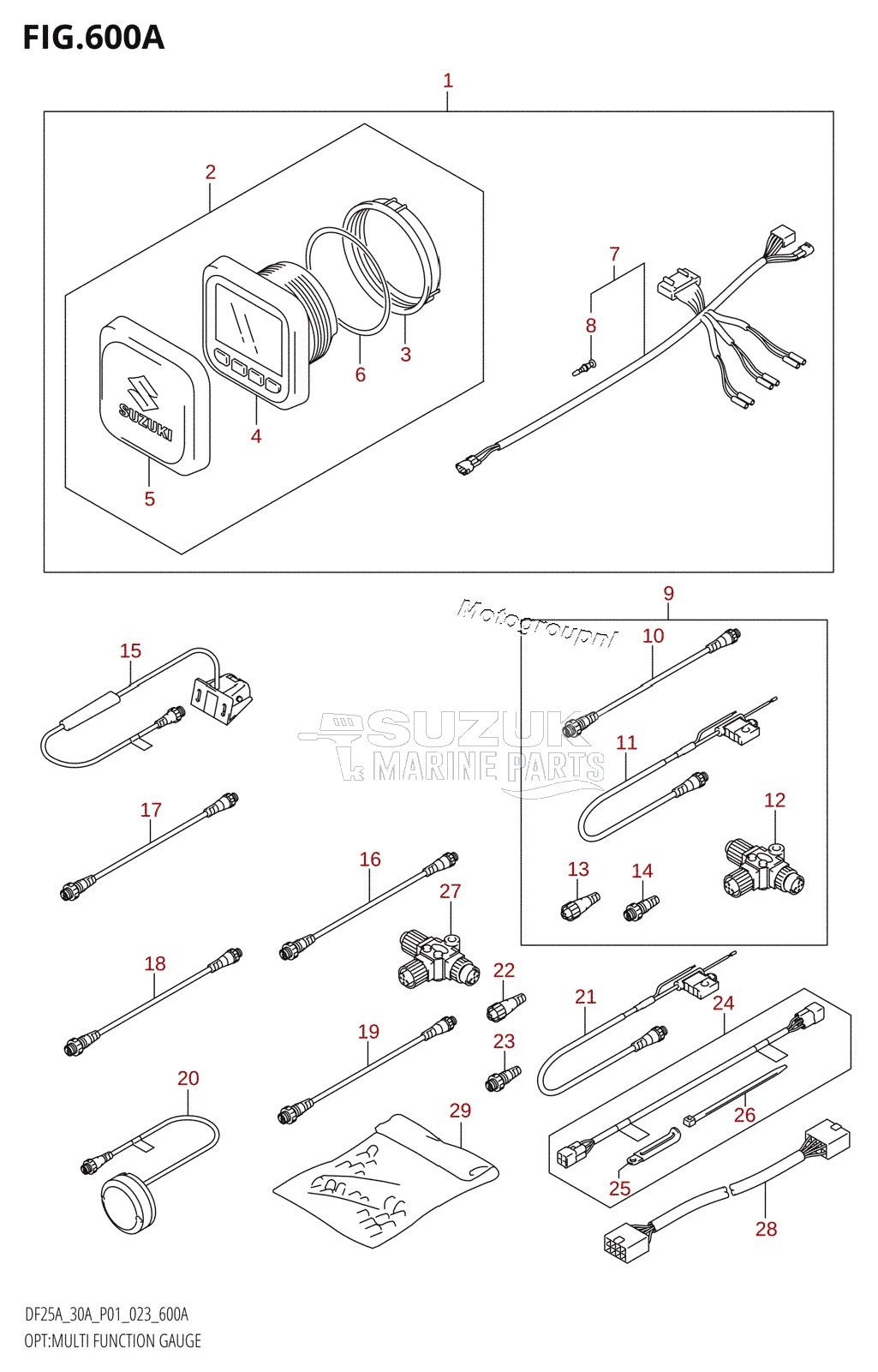 OPT:MULTI FUNCTION GAUGE ((020,021):(DF25AT,DF30AR,DF30AT),021:DF25AR)