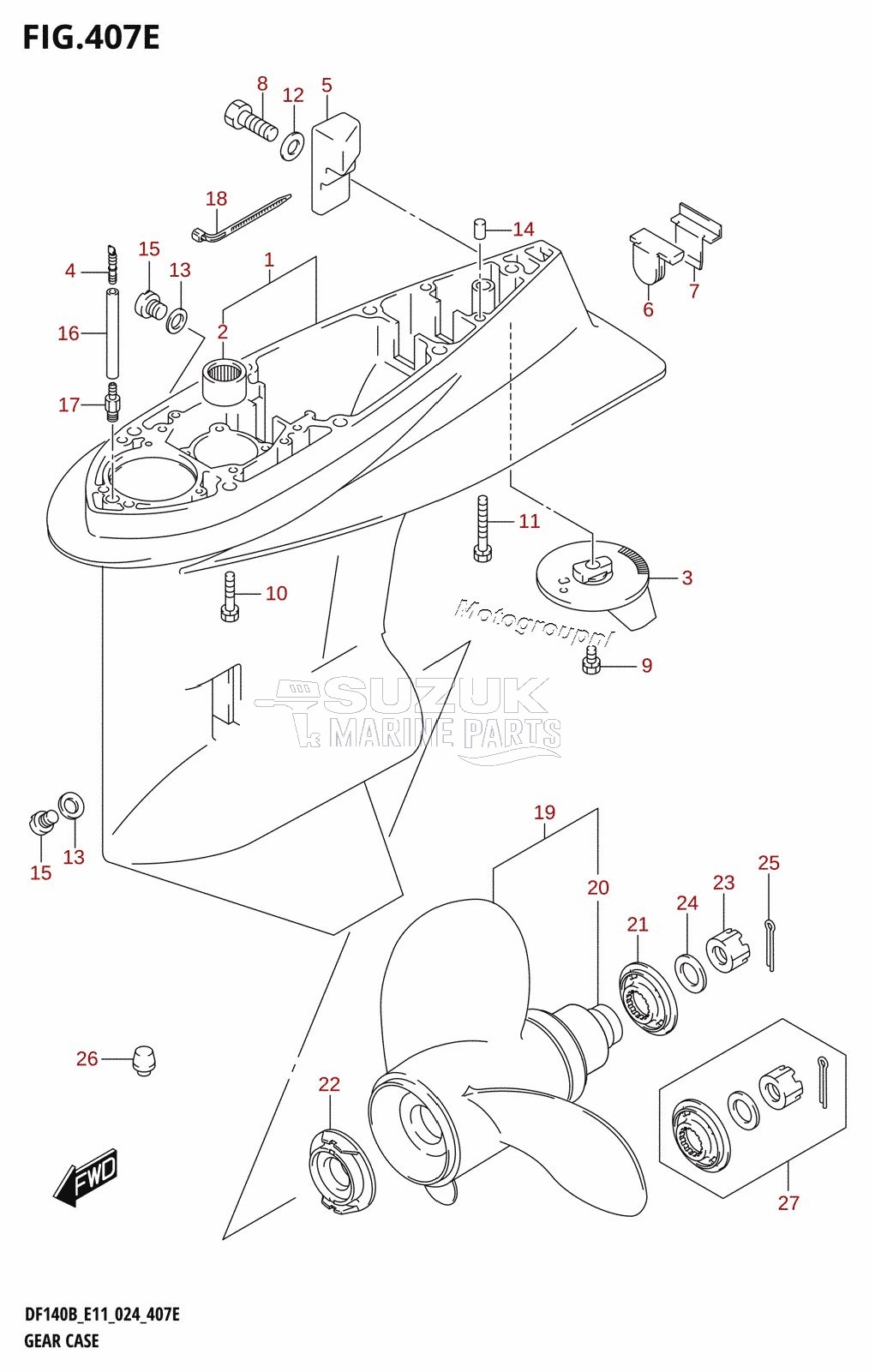 GEAR CASE ((DF140BZ,DF115BZ):E11)