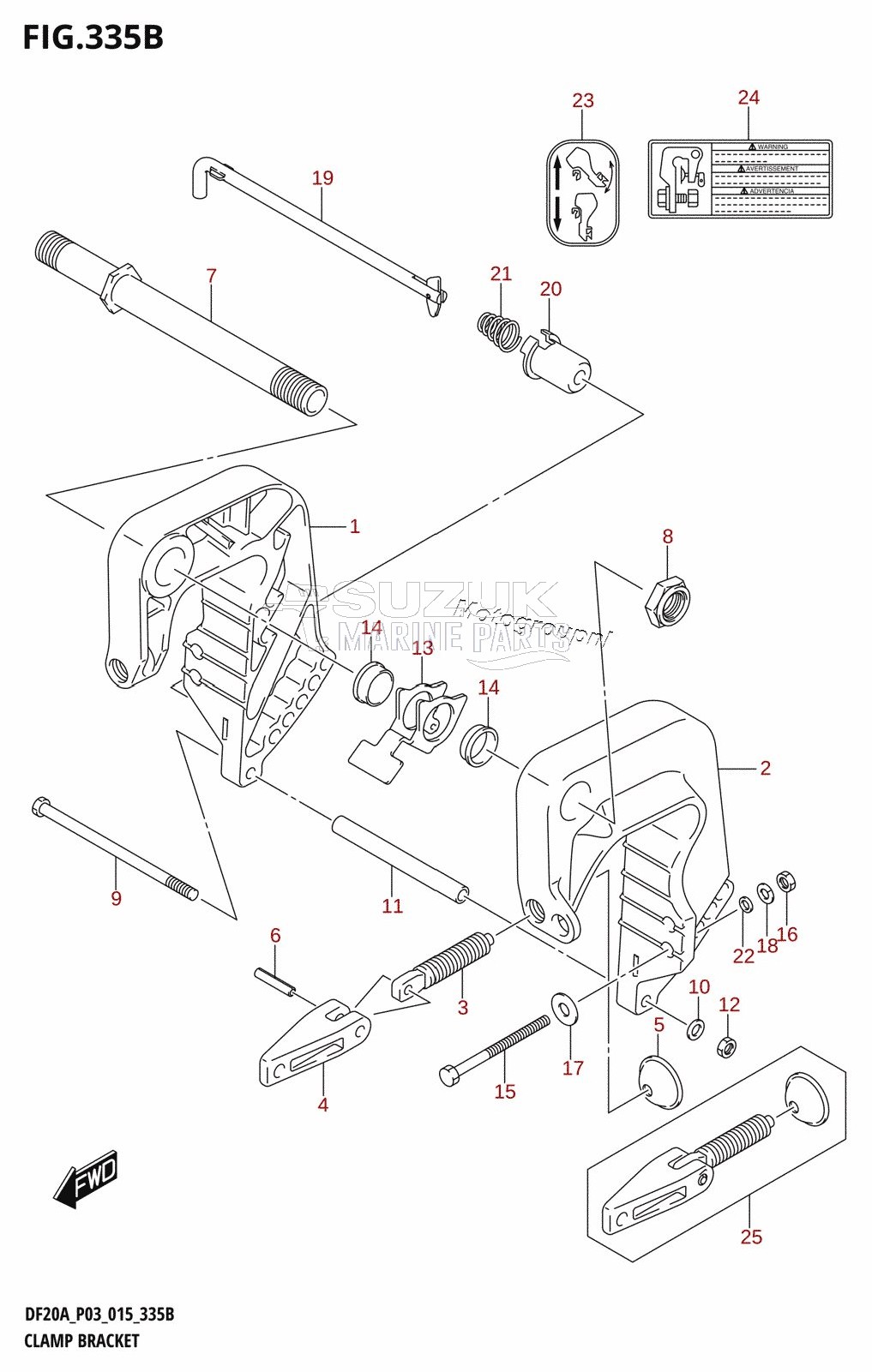 CLAMP BRACKET (DF9.9BR:P03)