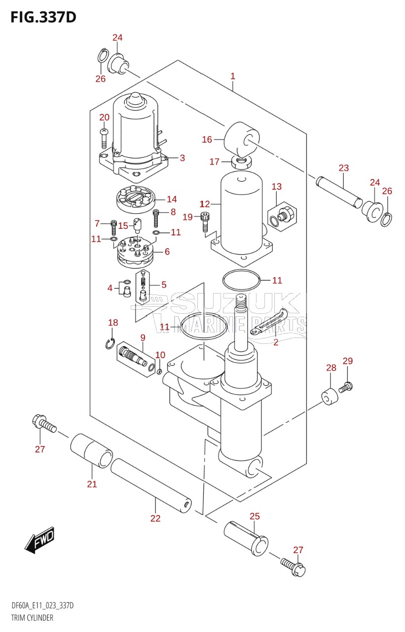 TRIM CYLINDER ((DF40AST,DF60A,DF60ATH):(022,023))