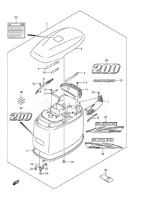 DF 200 drawing Engine Cover