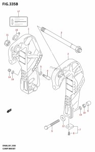 DF60A From 06002F-110001 (E01 E40)  2011 drawing CLAMP BRACKET (DF40AQH,DF40AT,DF50AT,DF50ATH,DF60AQH,DF60AWQH)