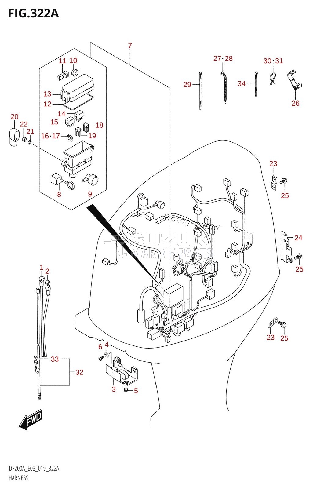 HARNESS (DF200AT,DF200AZ,DF200AST,DF175AT,DF175AZ)