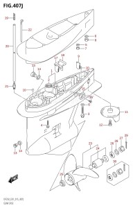 DF225Z From 22503Z-510001 (E01 E40)  2005 drawing GEAR CASE (DF250T:E01)