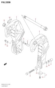 06003F-410001 (2014) 60hp E03-USA (DF60AVT) DF60A drawing CLAMP BRACKET (DF50A)