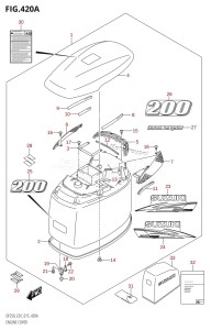 DF225Z From 22503Z-510001 (E01 E40)  2005 drawing ENGINE COVER ((DF200T,DF200Z):E01)