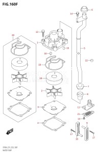 06002F-040001 (2020) 60hp E01 E40-Gen. Export 1 - Costa Rica (DF60A  DF60AQH  DF60ATH) DF60A drawing WATER PUMP (DF50AVTH:E01,DF40ASVT)