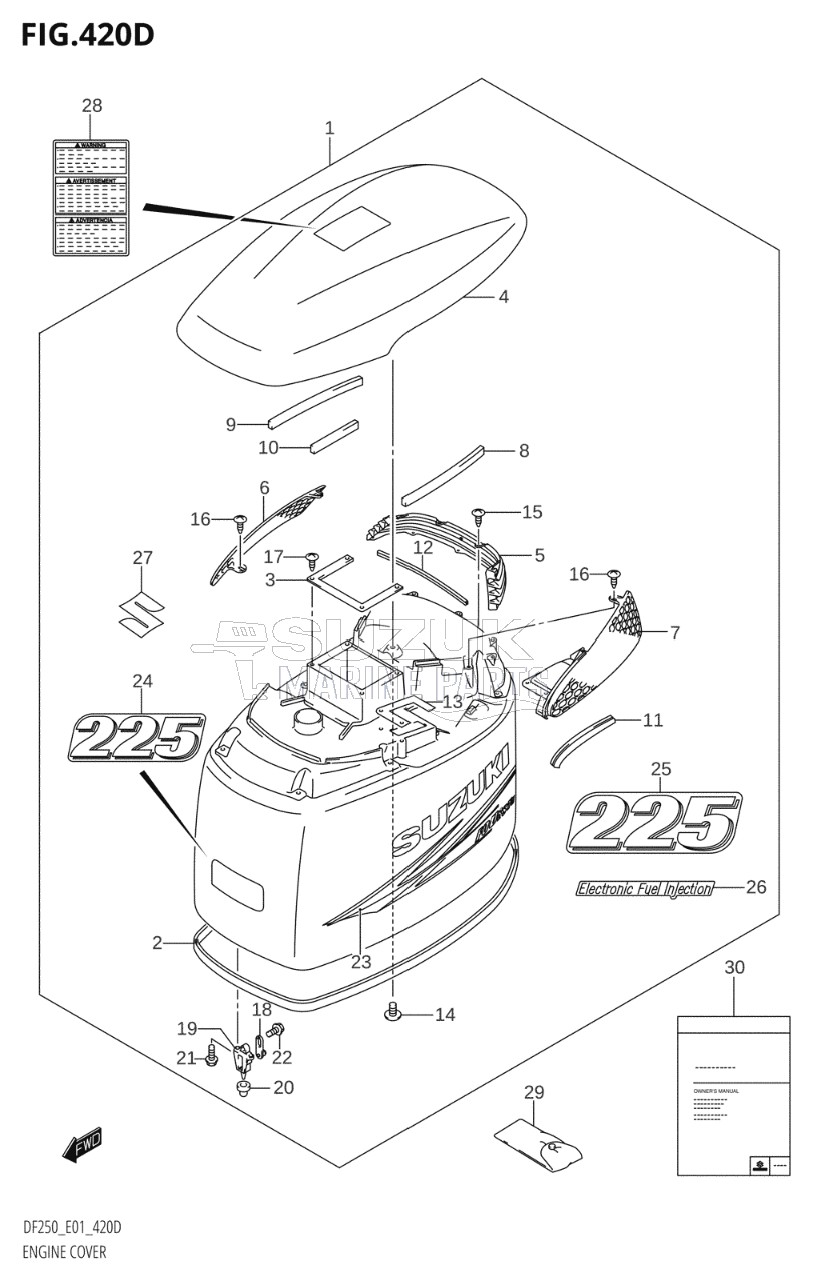 ENGINE COVER ((DF225T,DF225WT,DF225Z,DF225WZ):(K10,011))