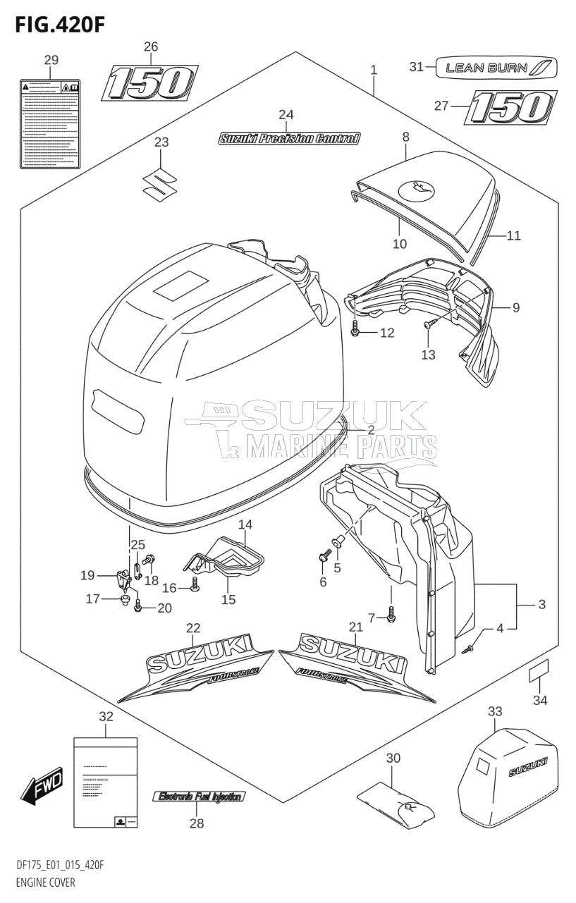 ENGINE COVER (DF150TG:E01,DF150ZG:E01)