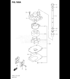 10004F-340001 (2023) 100hp E01 E40-Gen. Export 1 - Costa Rica (DF100BT) DF100B drawing WATER PUMP