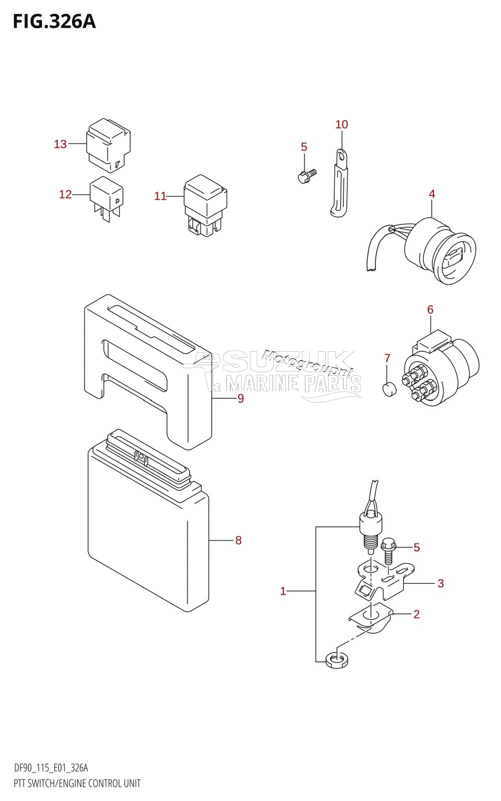 PTT SWITCH /​ ENGINE CONTROL UNIT (K1,K2,K3)