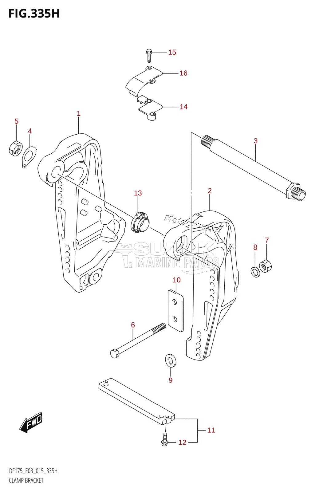 CLAMP BRACKET (DF175ZG:E03)