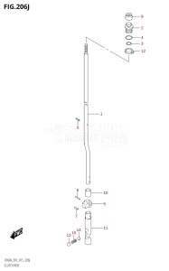 06002F-510001 (2005) 60hp E01 E40-Gen. Export 1 - Costa Rica (DF60A  DF60AQH  DF60ATH) DF60A drawing CLUTCH ROD (DF60AQH:E01)