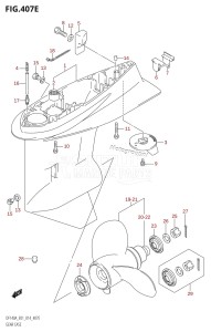 DF100A From 10003F-310001 (E01 E40)  2013 drawing GEAR CASE (DF115AZ:E01)