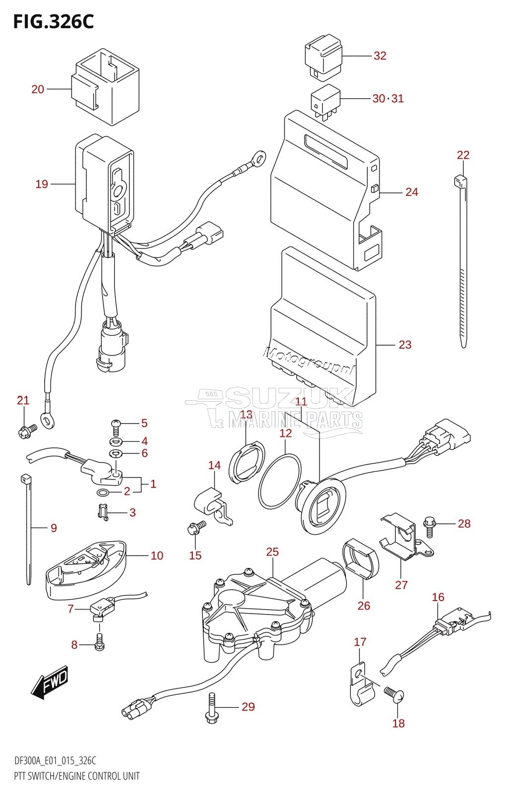 PTT SWITCH /​ ENGINE CONTROL UNIT (DF250A:E01)