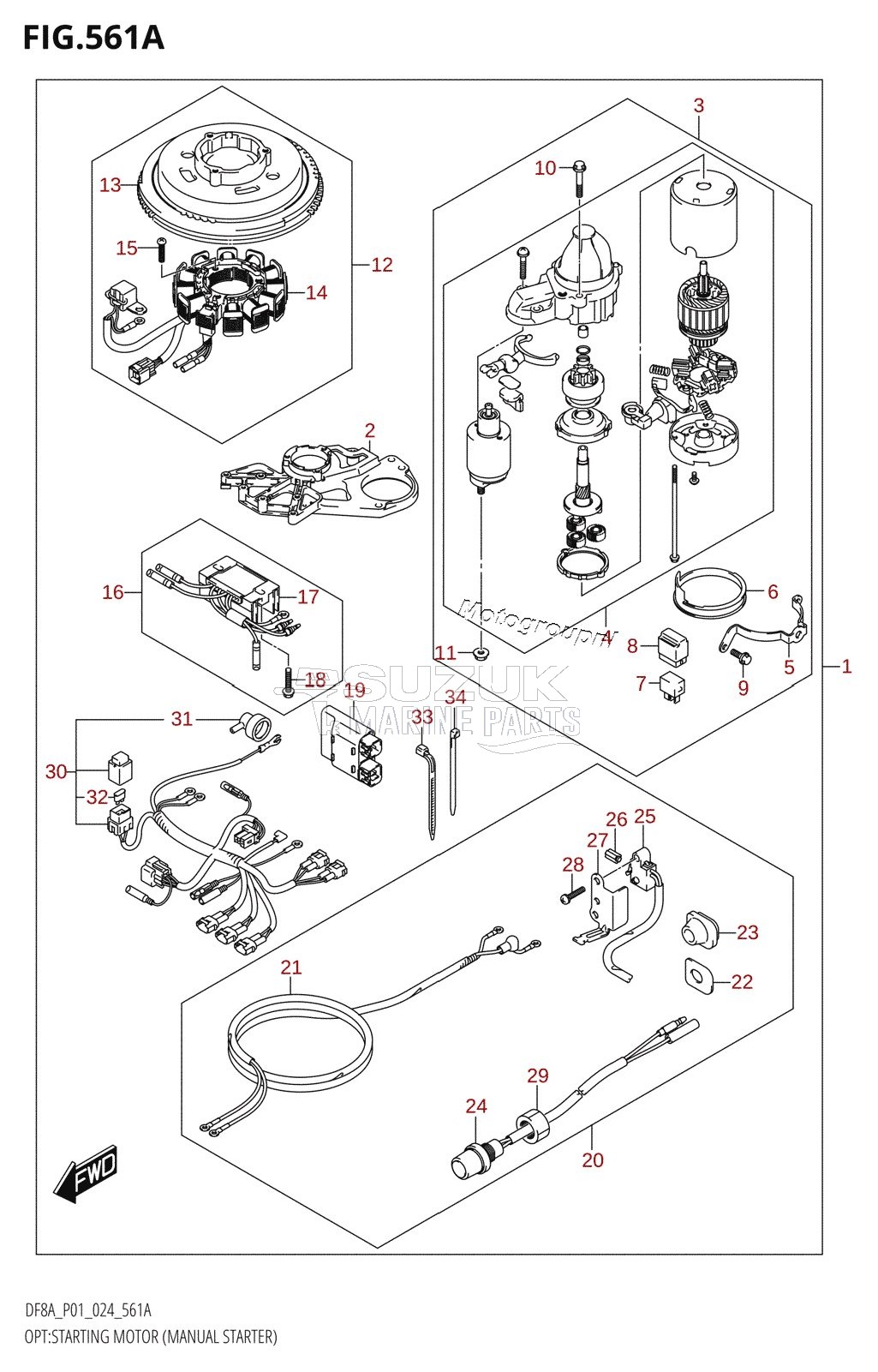 OPT:STARTING MOTOR (MANUAL STARTER) ((DF8A,DF9.9A):M-STARTER)