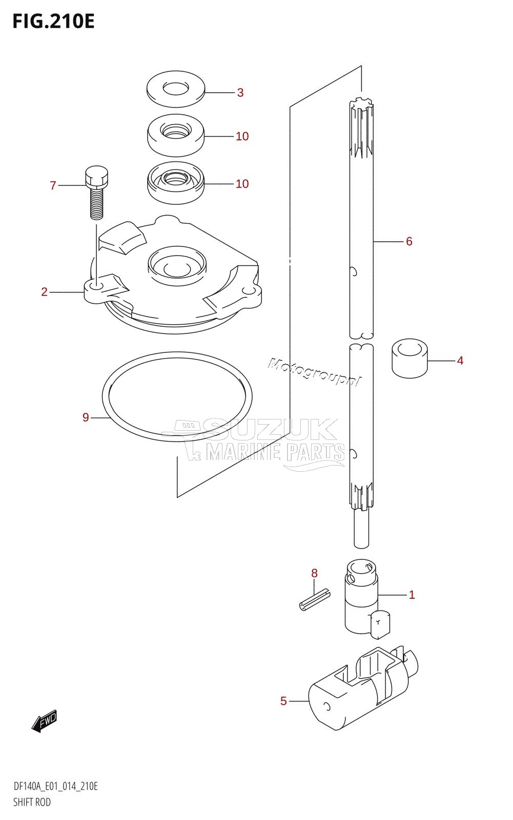 SHIFT ROD (DF115AZ:E01)