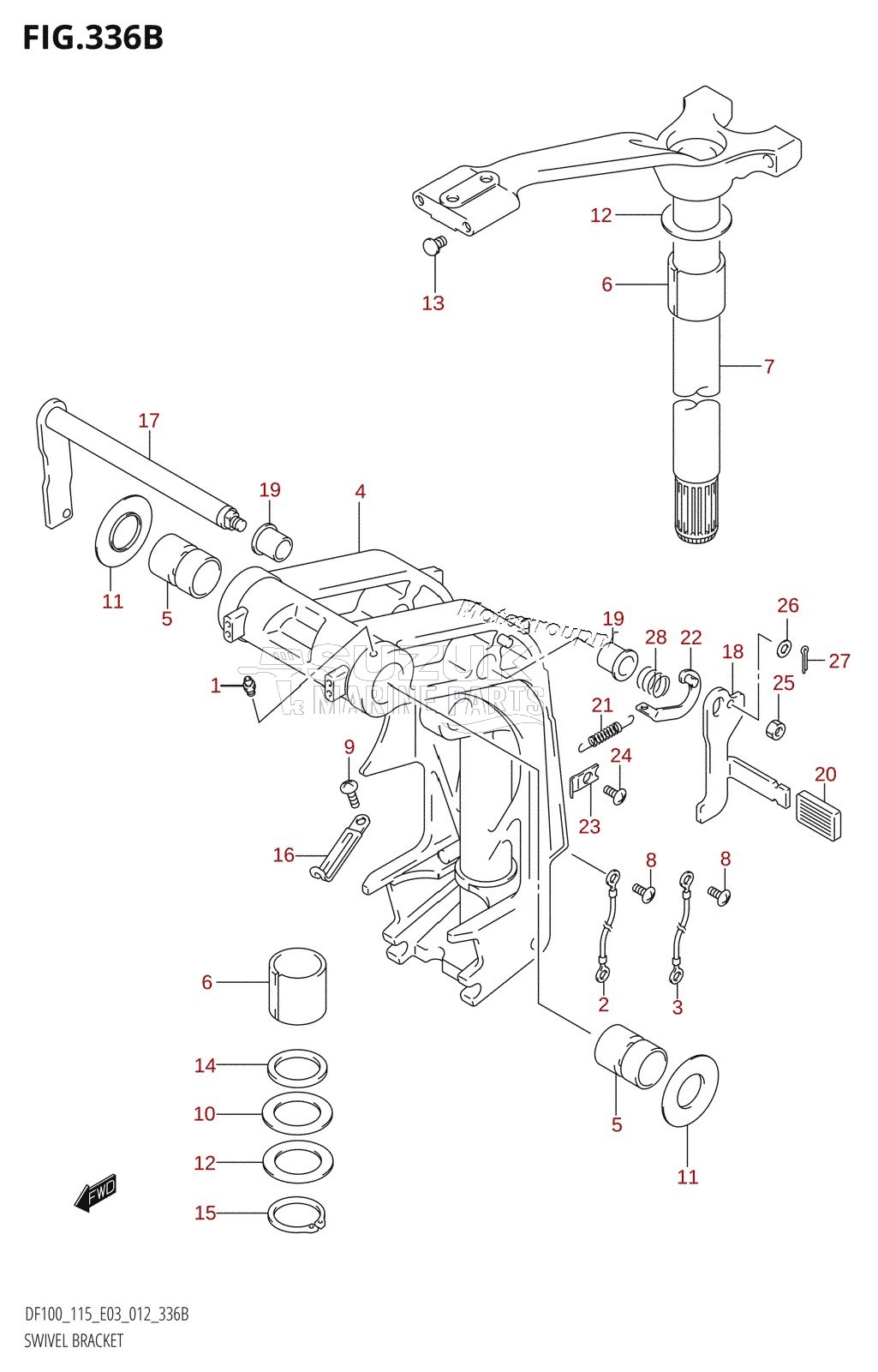 SWIVEL BRACKET (DF115T:E03)