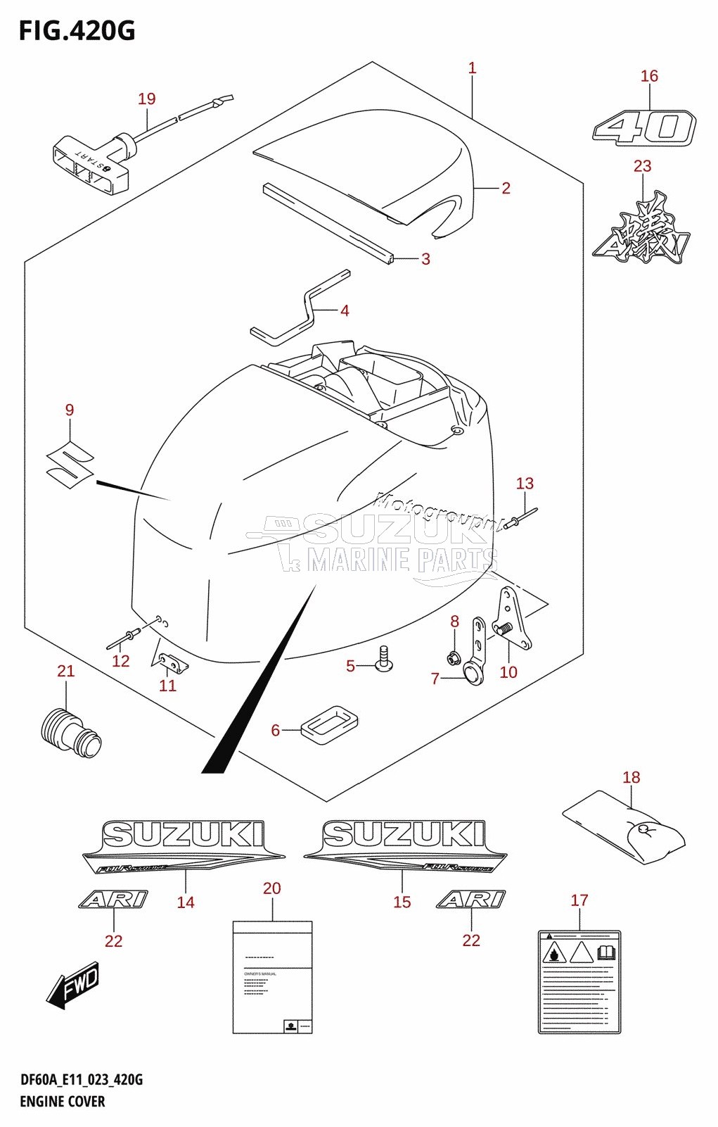 ENGINE COVER (DF40ASVT:E34:(022,023))