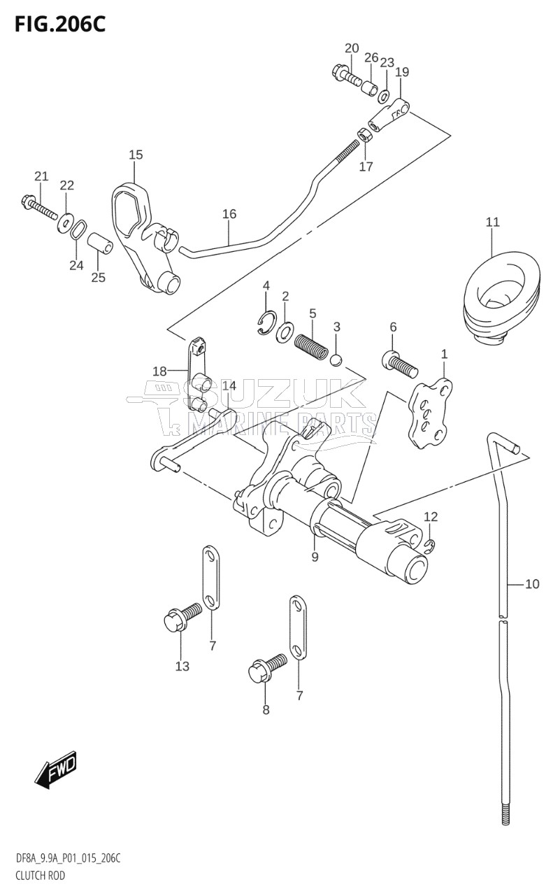 CLUTCH ROD (DF9.9A:P01)