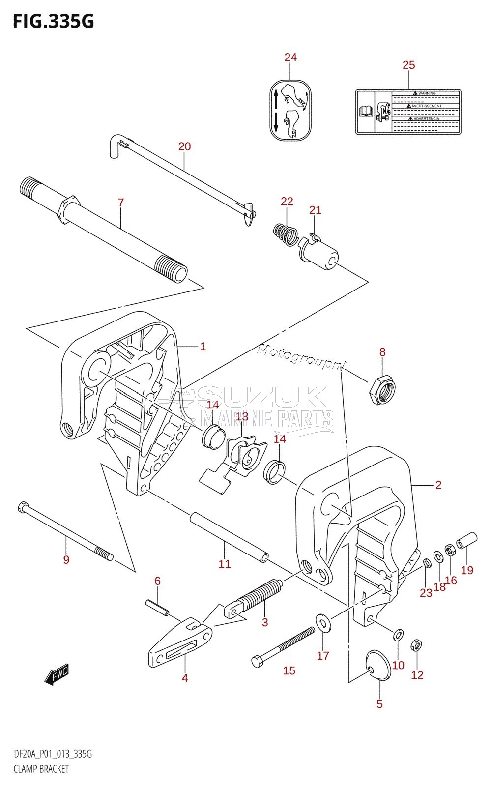 CLAMP BRACKET (DF20AR:P01)