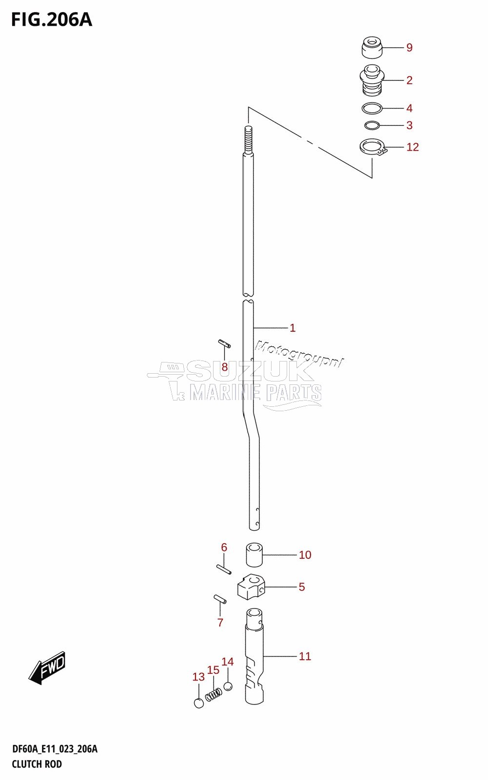 CLUTCH ROD ((DF40A,DF40AQH,DF40ATH,DF50A,DF50ATH,DF60A,DF60ATH):E01,(DF40A,DF50A,DF60A):E11)