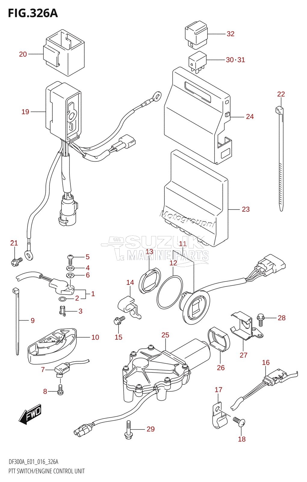 PTT SWITCH /​ ENGINE CONTROL UNIT (DF300A:E01)