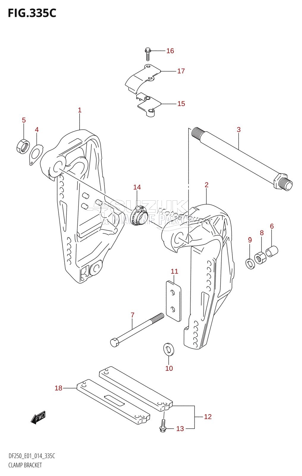 CLAMP BRACKET (DF200T:E40)