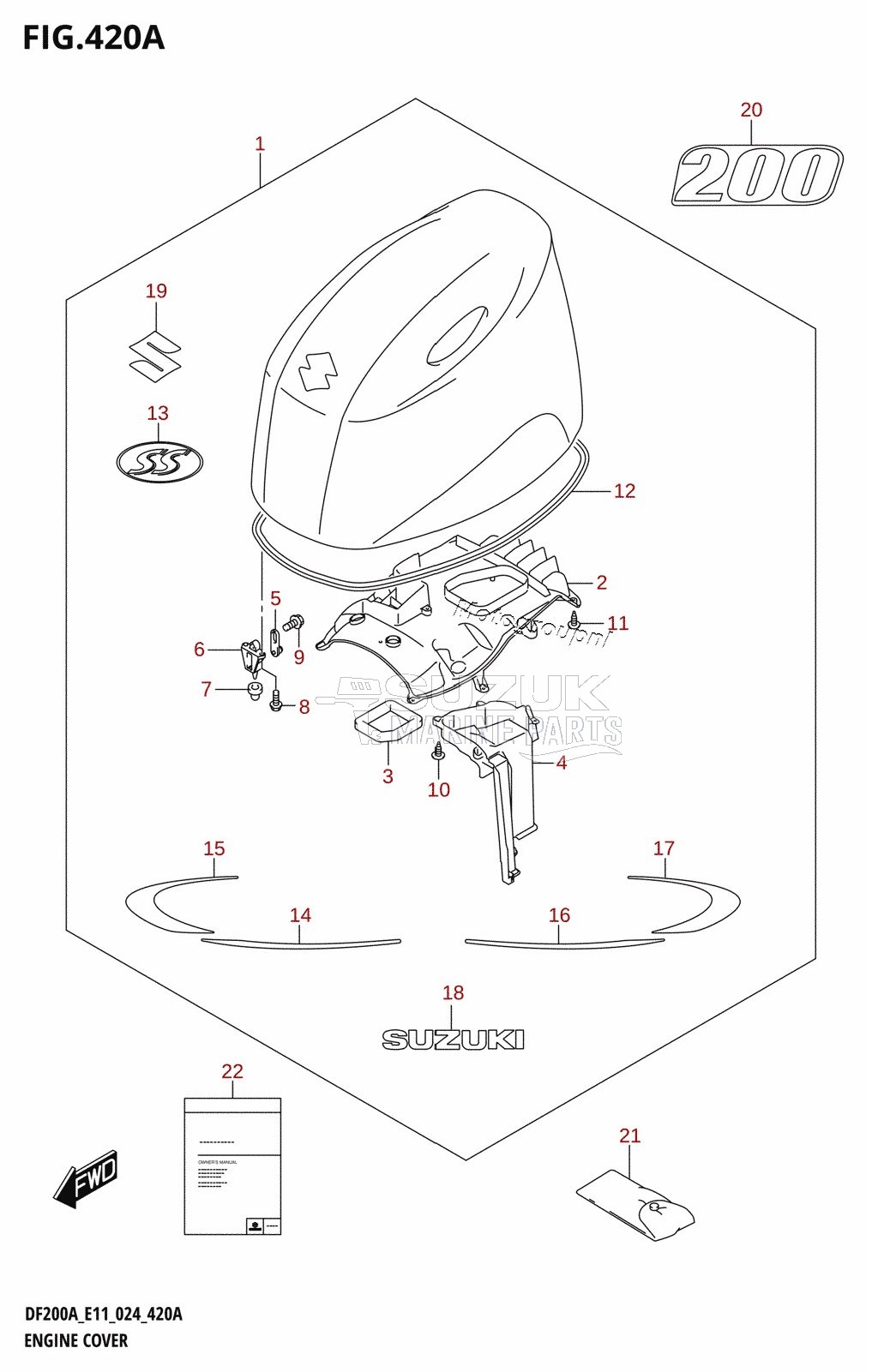 ENGINE COVER (DF200AT:E03)