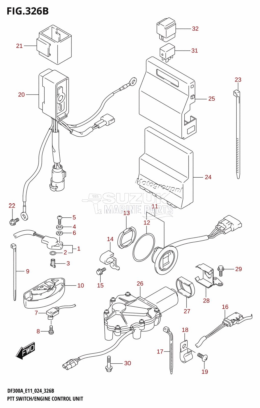 PTT SWITCH /​ ENGINE CONTROL UNIT (DF300A)