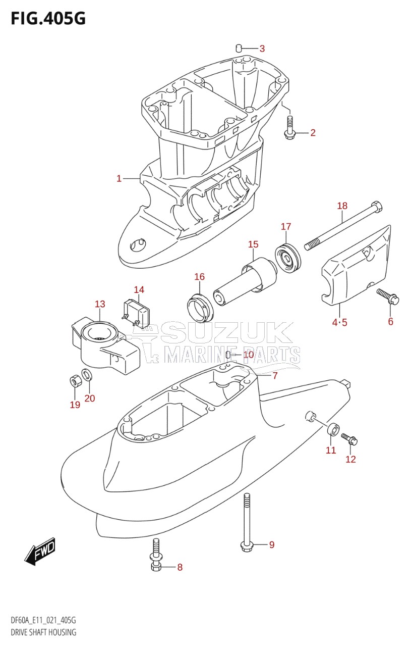 DRIVE SHAFT HOUSING (SEE NOTE)