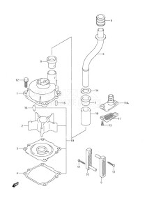 DF 140 drawing Water Pump DF 140T (S/N 682148 & Older) DF 140Z (S/N 680233 & Older)